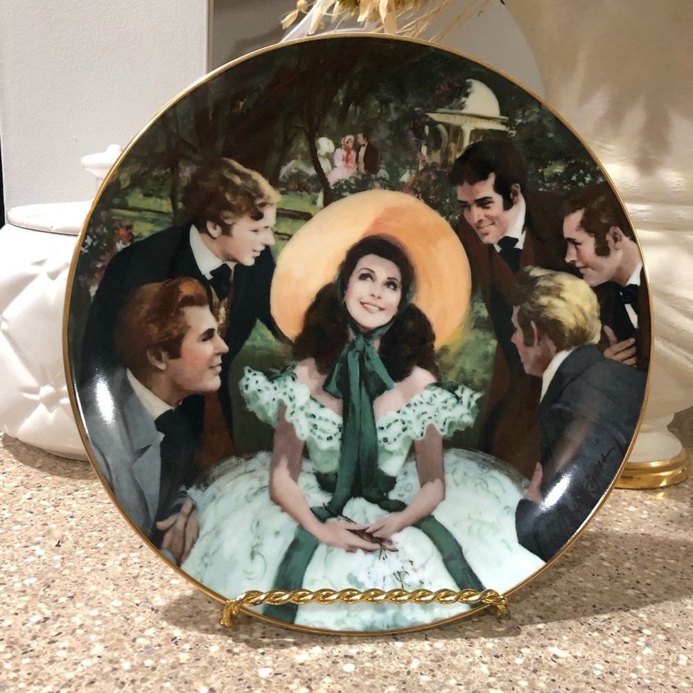 Scarlett And Her Suitors Fine China Collector Plate.